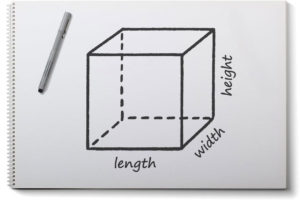 CFM – Volume of a cube = length x width x height