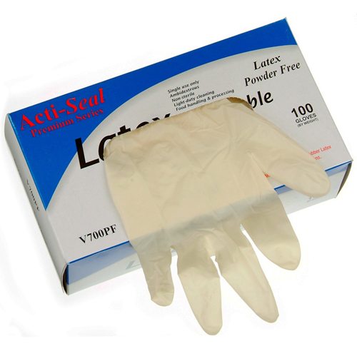 Seattle Glove Disposable Latex Gloves- White, 100/Box, Sizes M/L - Large