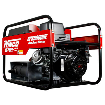 Winco HPS6000HE-03/B Portable Generator - 6000 Watts, 120/240V, 1Ph, Bi-Fuel, Gas / Natural Gas